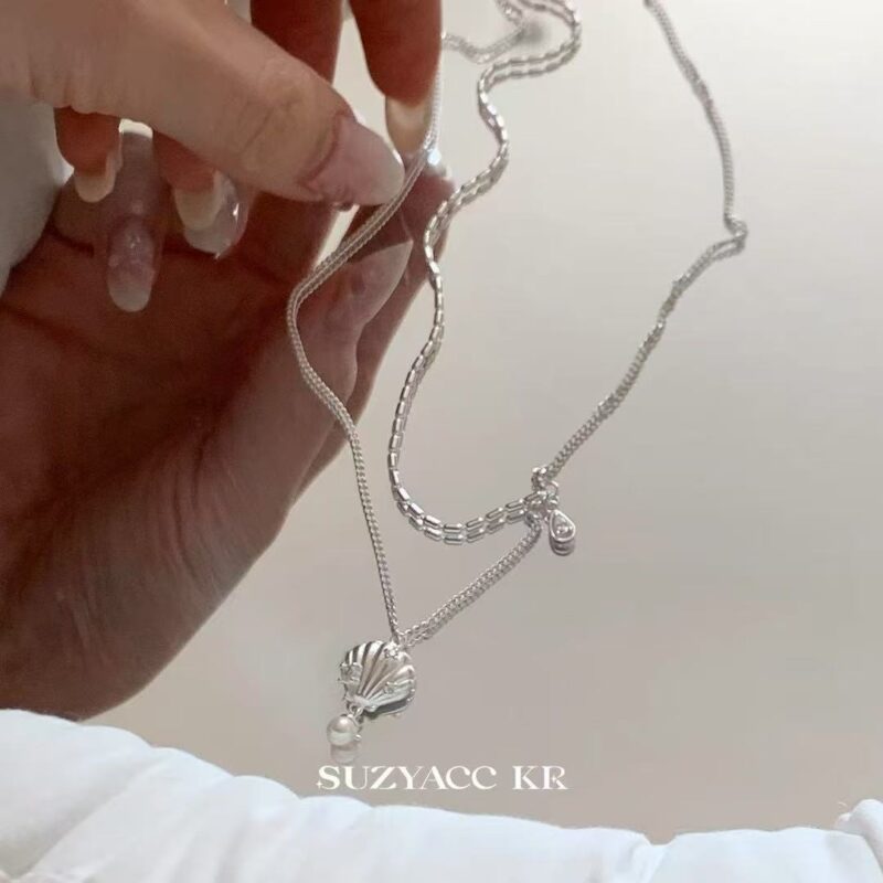 Sterling silver necklace original design shell pearl necklace - Image 2