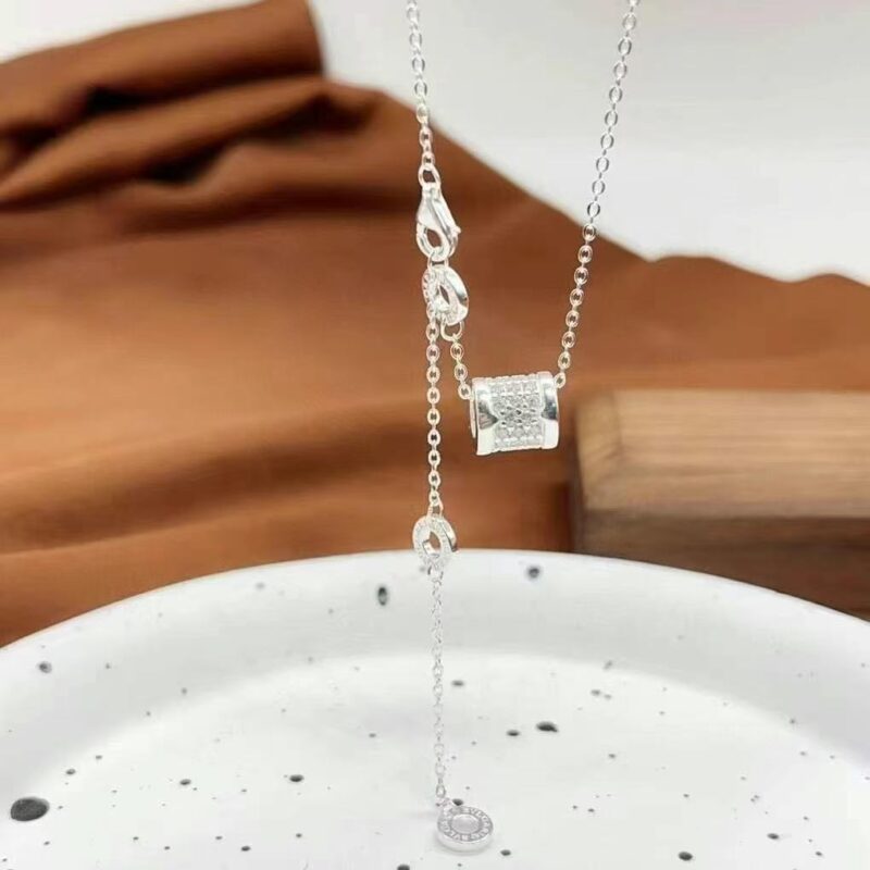 Micro-inlaid slim waist sterling silver chain 990 - Image 6