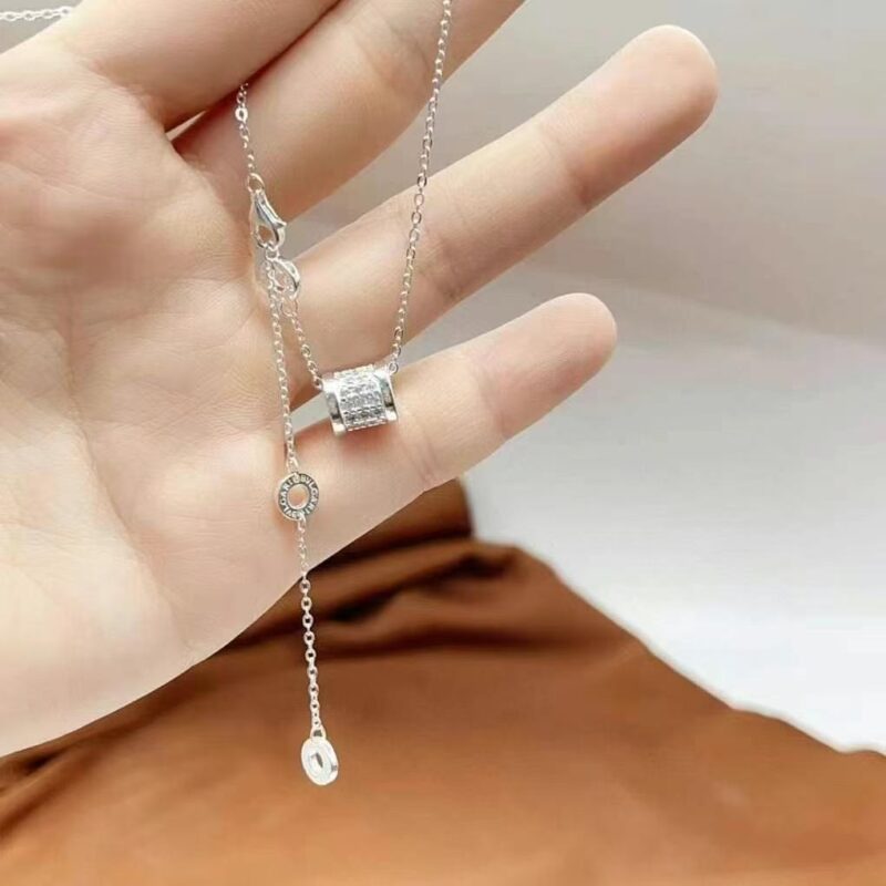 Micro-inlaid slim waist sterling silver chain 990 - Image 3