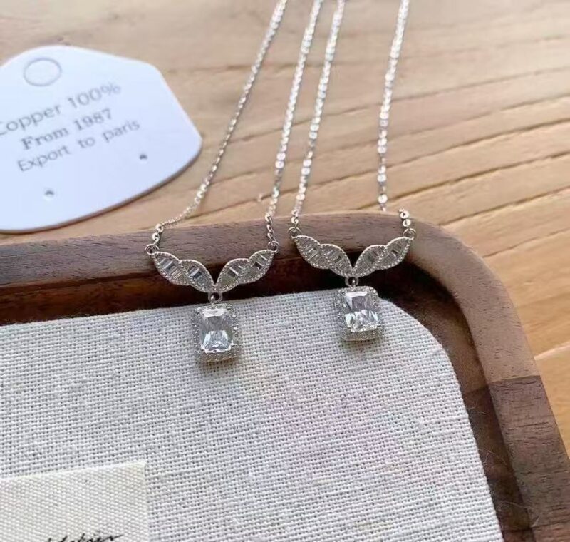 Sterling silver ace zircon necklace - Image 6